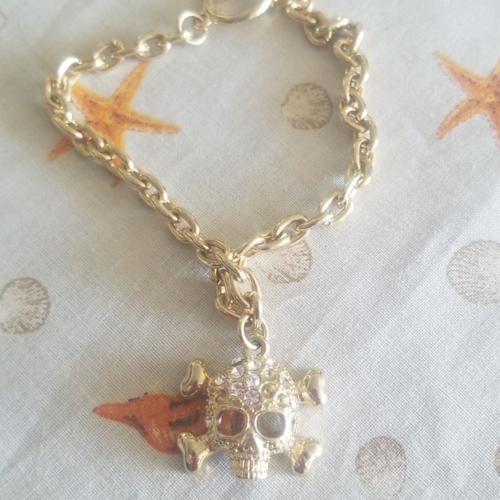 Gold skull bracelet
